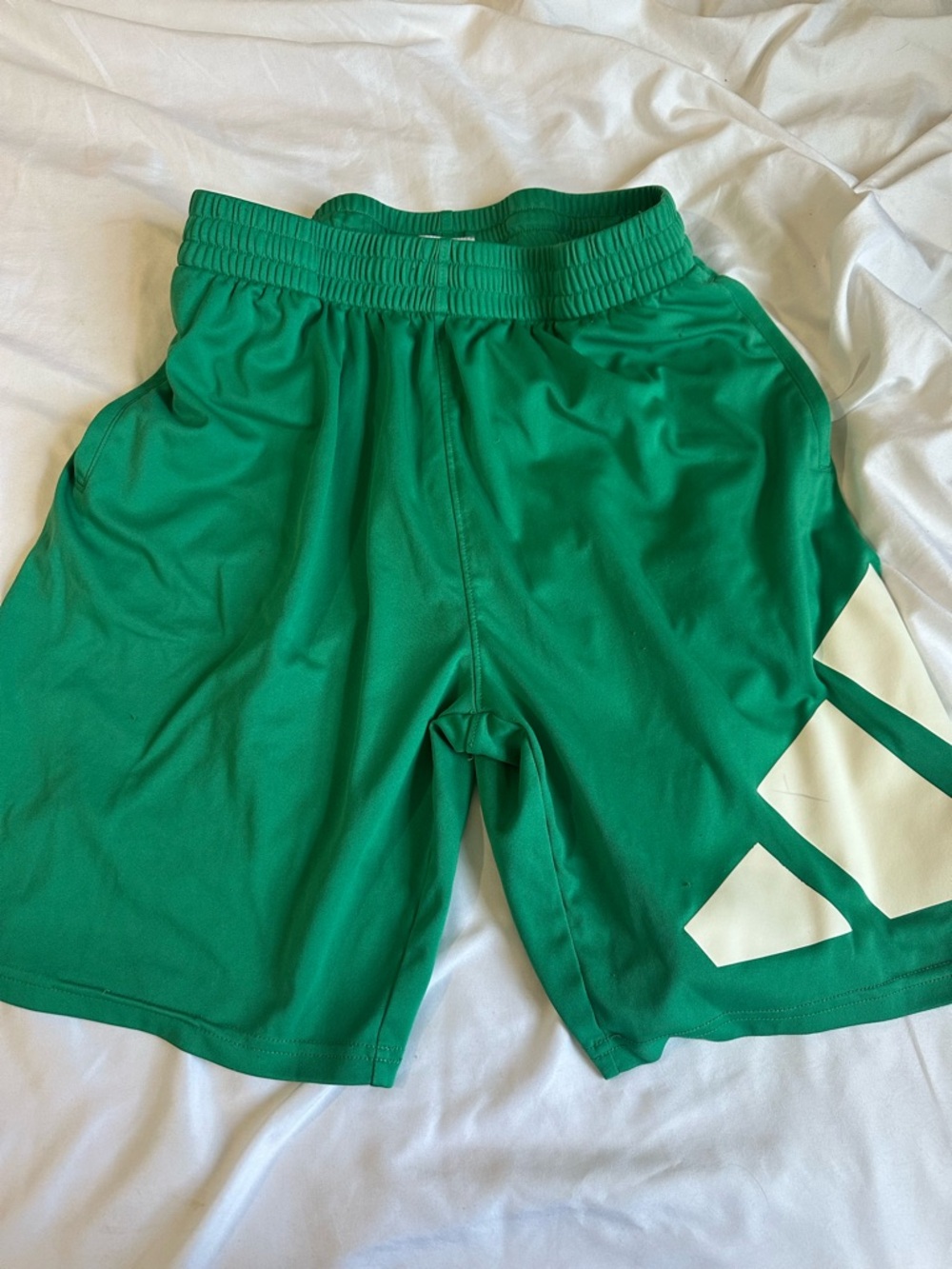 adidas Green Training Shorts with White Logo Tag